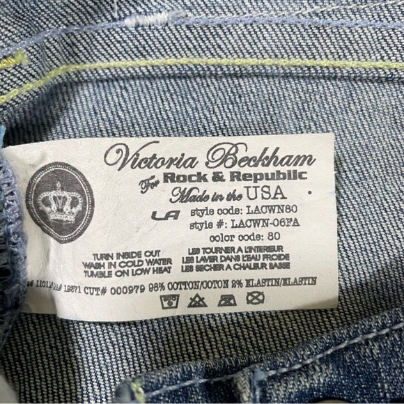 Victoria Beckham for Rock Republic Y2K VTG Bootleg Jeans Women’s Size 25 - Picture 5 of 10